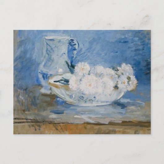 Carte Postale Fleurs blanches dans un bol (Devant)
