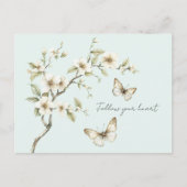 Carte Postale Fleurs blanches de menthe papillons   (Devant)
