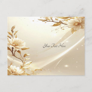 Carte postale Fleurs Blanches et Dorées