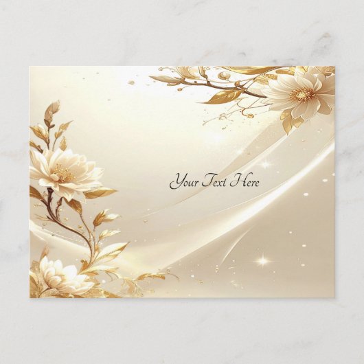 Carte postale Fleurs Blanches et Dorées (Devant)