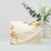Carte postale Fleurs Blanches et Dorées (Debout devant)