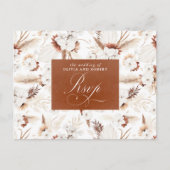 Carte Postale Fleurs blanches et en terre cuite Mariage RSVP (Devant)