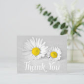 Carte Postale Fleurs blanches Merci Floral Gris (Debout devant)