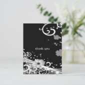 Carte Postale Fleurs blanches sur le noir (Debout devant)