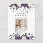 Carte Postale Fleurs blanches violettes foncées Photo Funéraille (Devant)