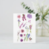 Carte Postale Fleurs bleu violet (Debout devant)