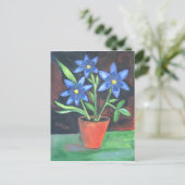 Carte postale Fleurs bleues (Debout devant)
