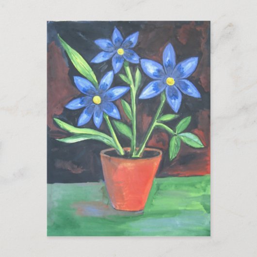Carte postale Fleurs bleues (Devant)