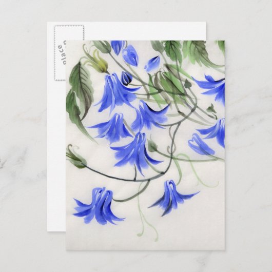 Carte Postale Fleurs bleues (Devant / Derrière)