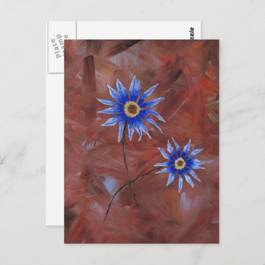 Carte Postale Fleurs bleues (Devant / Derrière)