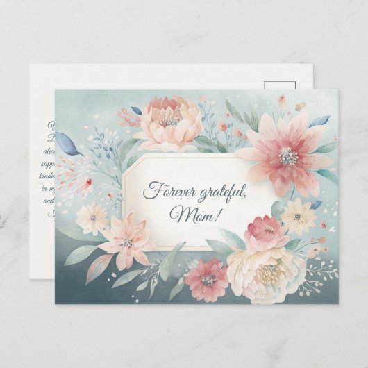 Carte Postale Fleurs bleues (Devant / Derrière)