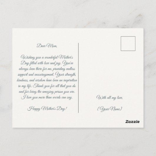 Carte Postale Fleurs bleues (Dos)