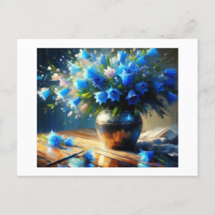Carte Postale Fleurs Bleues,