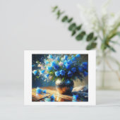 Carte Postale Fleurs Bleues, (Debout devant)