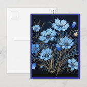 CARTE POSTALE FLEURS BLEUES #1 (Devant / Derrière)