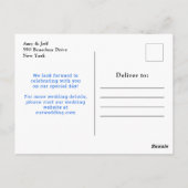 Carte Postale Fleurs bleues et jaunes Mariage Enregistrer la dat (Dos)