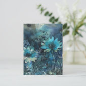 Carte Postale Fleurs Bleues Médias Mixtes (Debout devant)