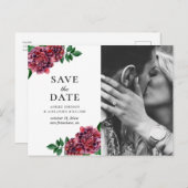 Carte Postale Fleurs bordeaux aquarelles. Maroon Enregistrer la  (Devant / Derrière)