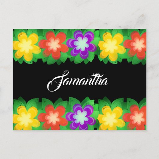 Carte Postale Fleurs botaniques tropicales (Devant)