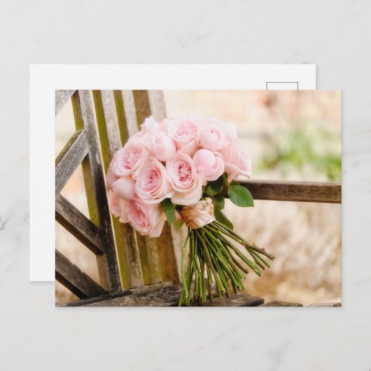 Carte Postale Fleurs | Bouquet de roses roses (Devant / Derrière)