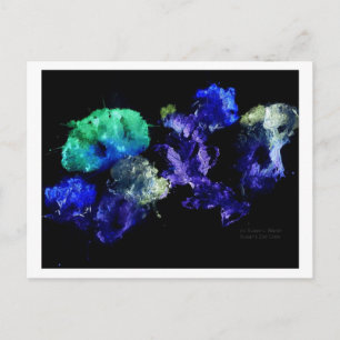 Carte Postale Fleurs brisées Design, noir arrière brillant