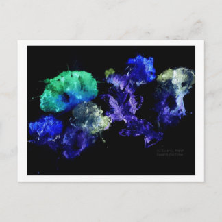 Carte Postale Fleurs brisées Design, noir arrière brillant
