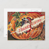 Carte Postale Fleurs Citrouilles en plumes de Turquie (Devant / Derrière)