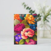 Carte Postale Fleurs colorées (Debout devant)