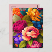 Carte Postale Fleurs colorées (Devant / Derrière)