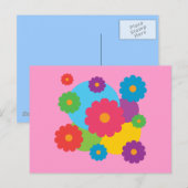 Carte Postale Fleurs colorées (Devant / Derrière)