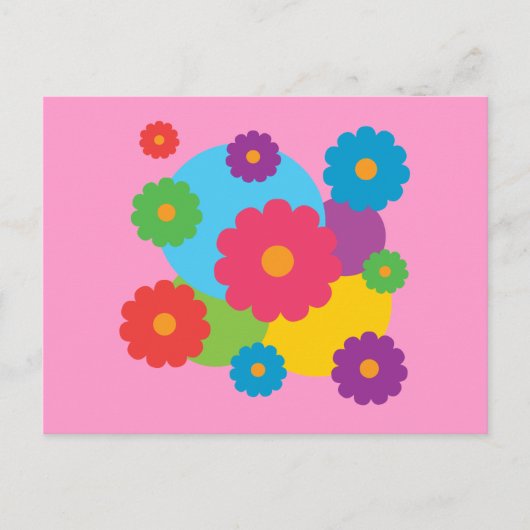 Carte Postale Fleurs colorées (Devant)