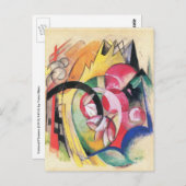 Carte Postale Fleurs colorées (alias Abstraites) par Franz Marc (Devant / Derrière)