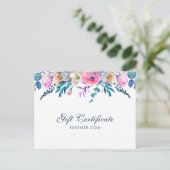 Carte Postale Fleurs colorées Bordure Certificat cadeau frontièr (Debout devant)