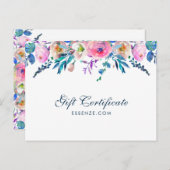 Carte Postale Fleurs colorées Bordure Certificat cadeau frontièr (Devant / Derrière)