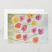 Carte Postale Fleurs colorées stationnaires (Devant / Derrière)