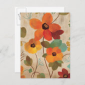 Carte Postale Fleurs colorées sur un Arrière - plan blanc (Devant / Derrière)