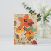 Carte Postale Fleurs colorées sur un Arrière - plan blanc (Debout devant)