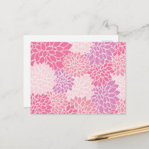 Carte Postale Fleurs Dahlia, Motif De Fleurs, Dahlia Rose