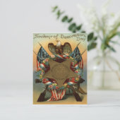 Carte Postale Fleurs d'aigle du drapeau américain (Debout devant)