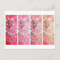 Fleurs d'amandier de Van Gogh dégradé rose foncé p