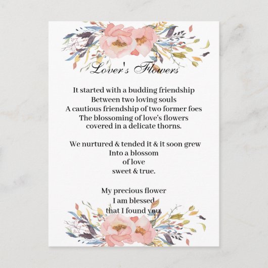 Carte postale - Fleurs d'amour (Devant)