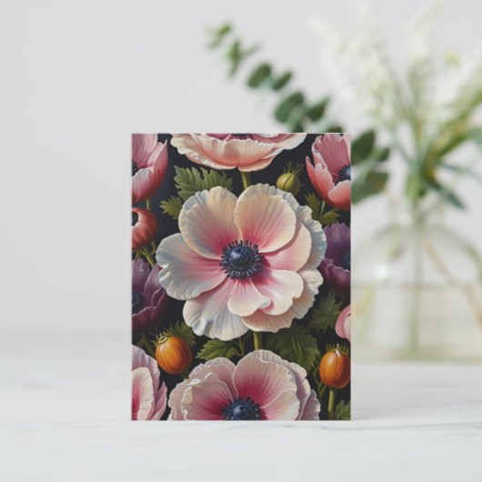 Carte Postale Fleurs d'anémones (Debout devant)