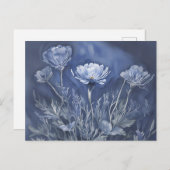 Carte Postale Fleurs d'anémones bleu foncé (Devant / Derrière)