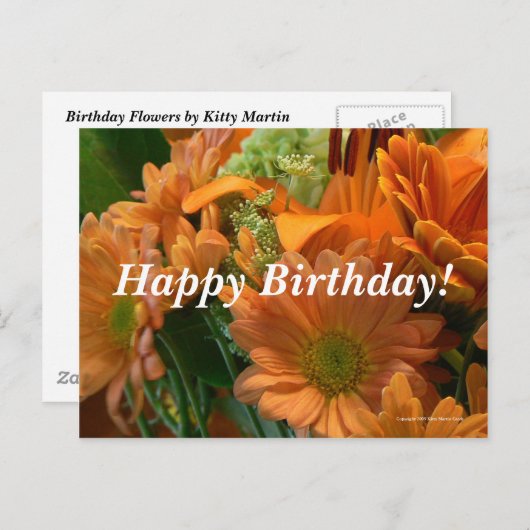Carte Postale Fleurs d'anniversaire (Devant / Derrière)