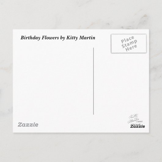 Carte Postale Fleurs d'anniversaire (Dos)