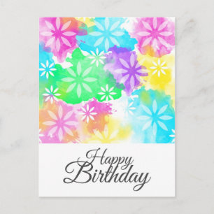 Carte Postale Fleurs d'anniversaire