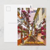 Carte Postale Fleurs dans la rue. Cordoue, Andalousie, Espagne. (Devant / Derrière)