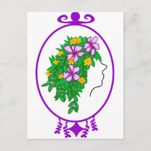 Carte Postale Fleurs Dans Les Cheveux, Fleurs Partout