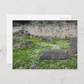 Carte Postale Fleurs dans les ruines de Delphi (Devant / Derrière)