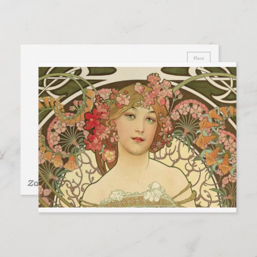 Carte Postale Fleurs dans ses cheveux (Devant / Derrière)